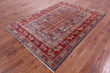 Antiqued Pazyryk Historical Design Hand Knotted Wool Rug - 5' 7" X 8' 1" - Golden Nile