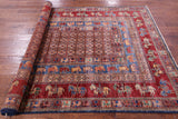 Antiqued Pazyryk Historical Design Hand Knotted Wool Rug - 5' 7" X 8' 1" - Golden Nile
