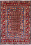 Antiqued Pazyryk Historical Design Hand Knotted Wool Rug - 5' 7" X 8' 1" - Golden Nile