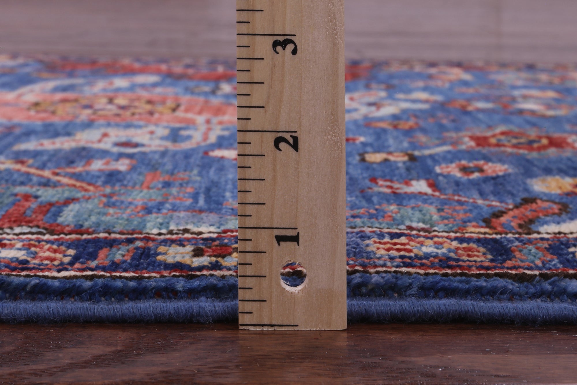 Blue Persian Fine Serapi Hand Knotted Wool Runner Rug - 2' 8" X 11' 8" - Golden Nile