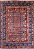 Antiqued Pazyryk Historical Design Hand Knotted Wool Rug - 6' 9" X 9' 10" - Golden Nile