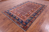 Antiqued Pazyryk Historical Design Hand Knotted Wool Rug - 6' 9" X 9' 10" - Golden Nile