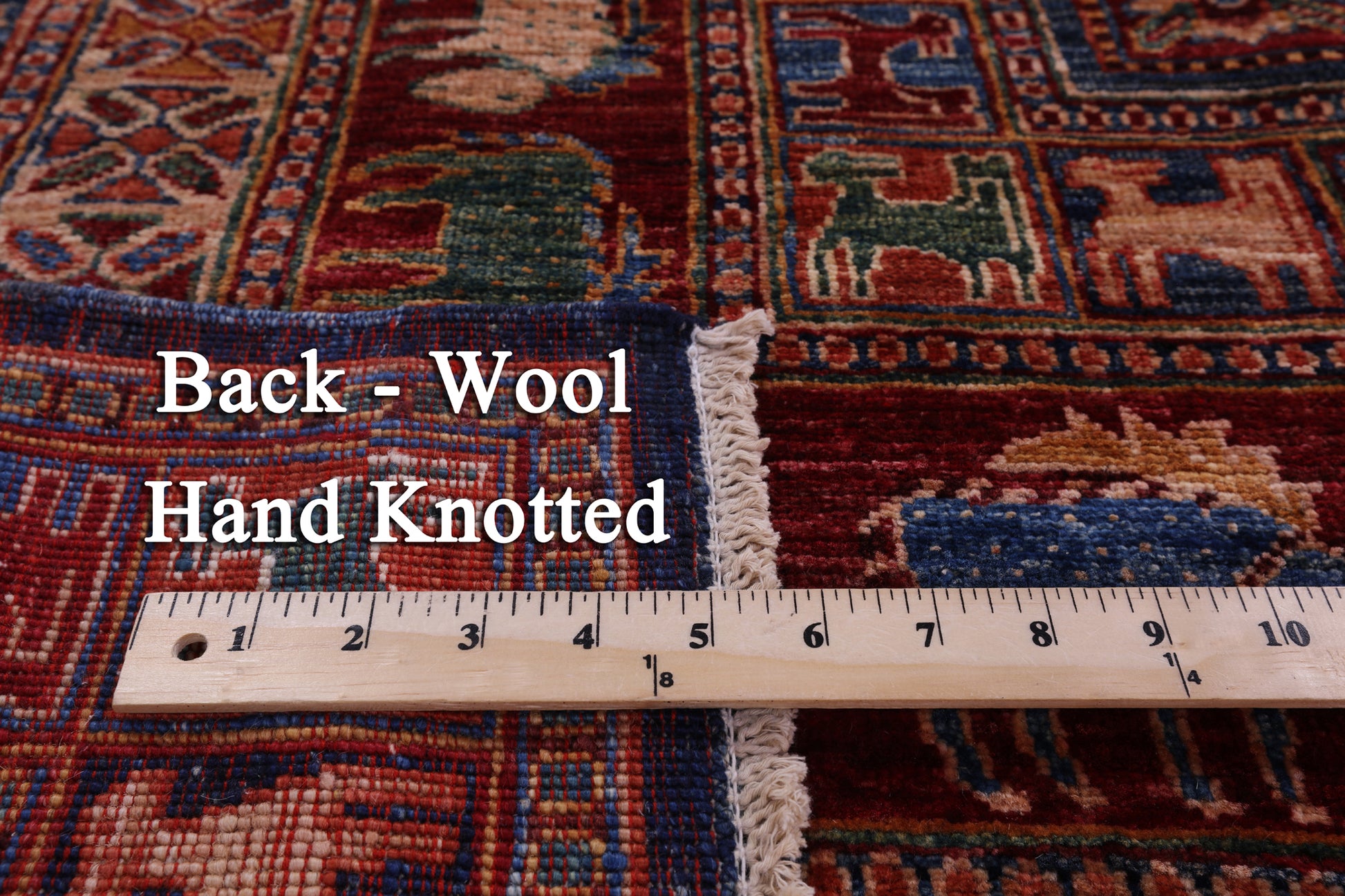 Antiqued Pazyryk Historical Design Hand Knotted Wool Rug - 6' 9" X 9' 10" - Golden Nile