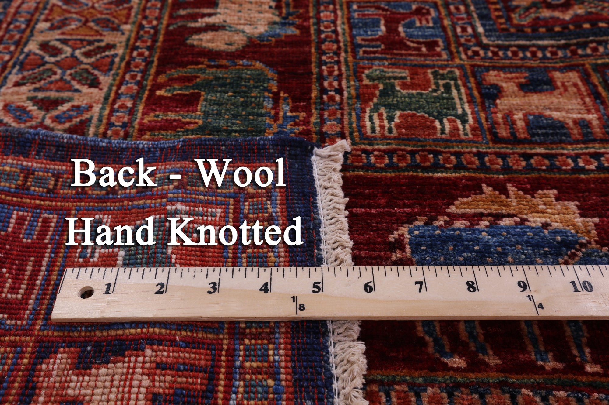 Antiqued Pazyryk Historical Design Hand Knotted Wool Rug - 6' 9" X 9' 10" - Golden Nile