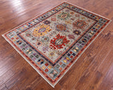 Turkmen Ersari Hand Knotted Wool Rug - 4' 10" X 6' 9" - Golden Nile