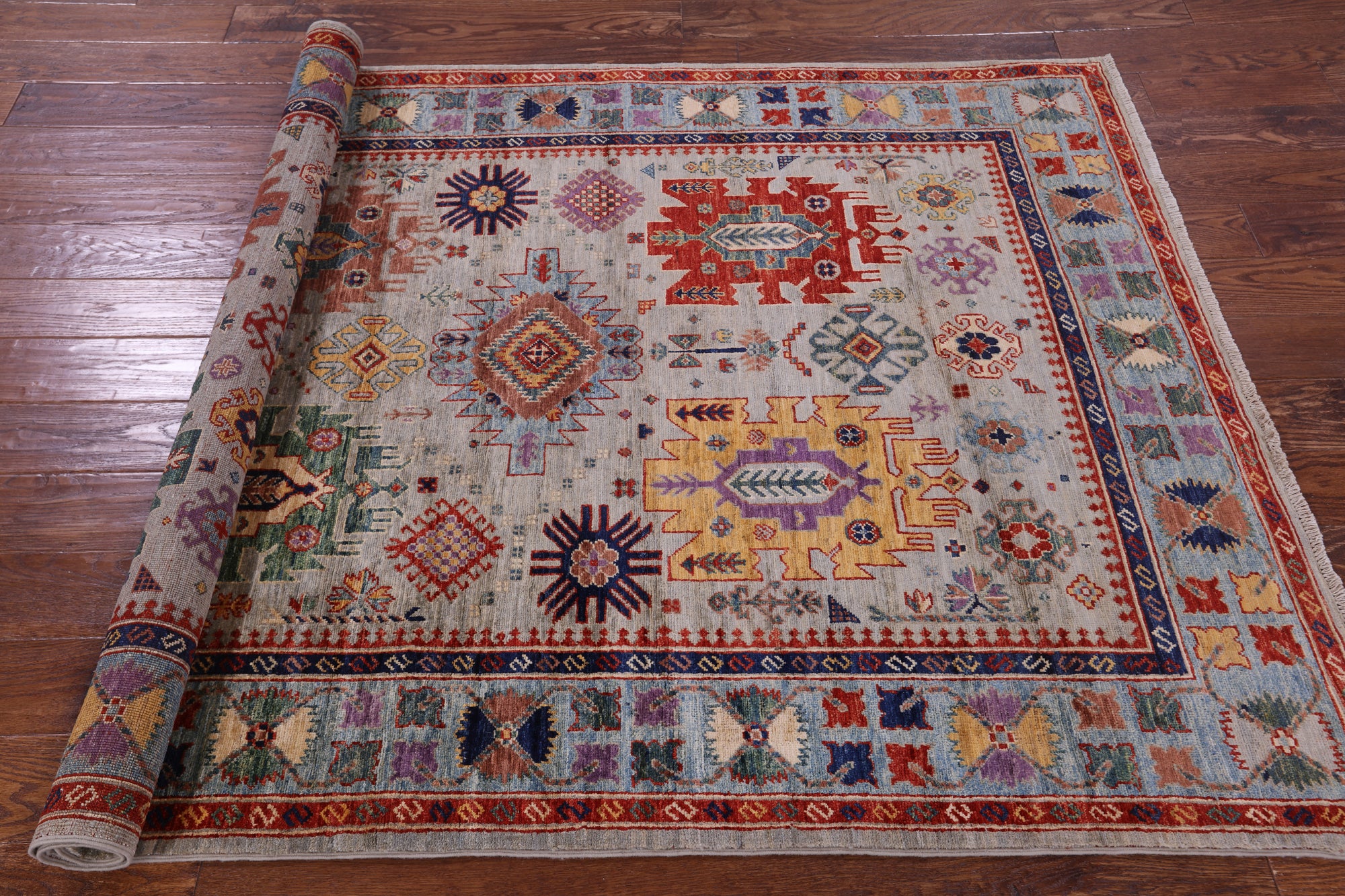 Turkmen Ersari Hand Knotted Wool Rug - 4' 10" X 6' 9" - Golden Nile