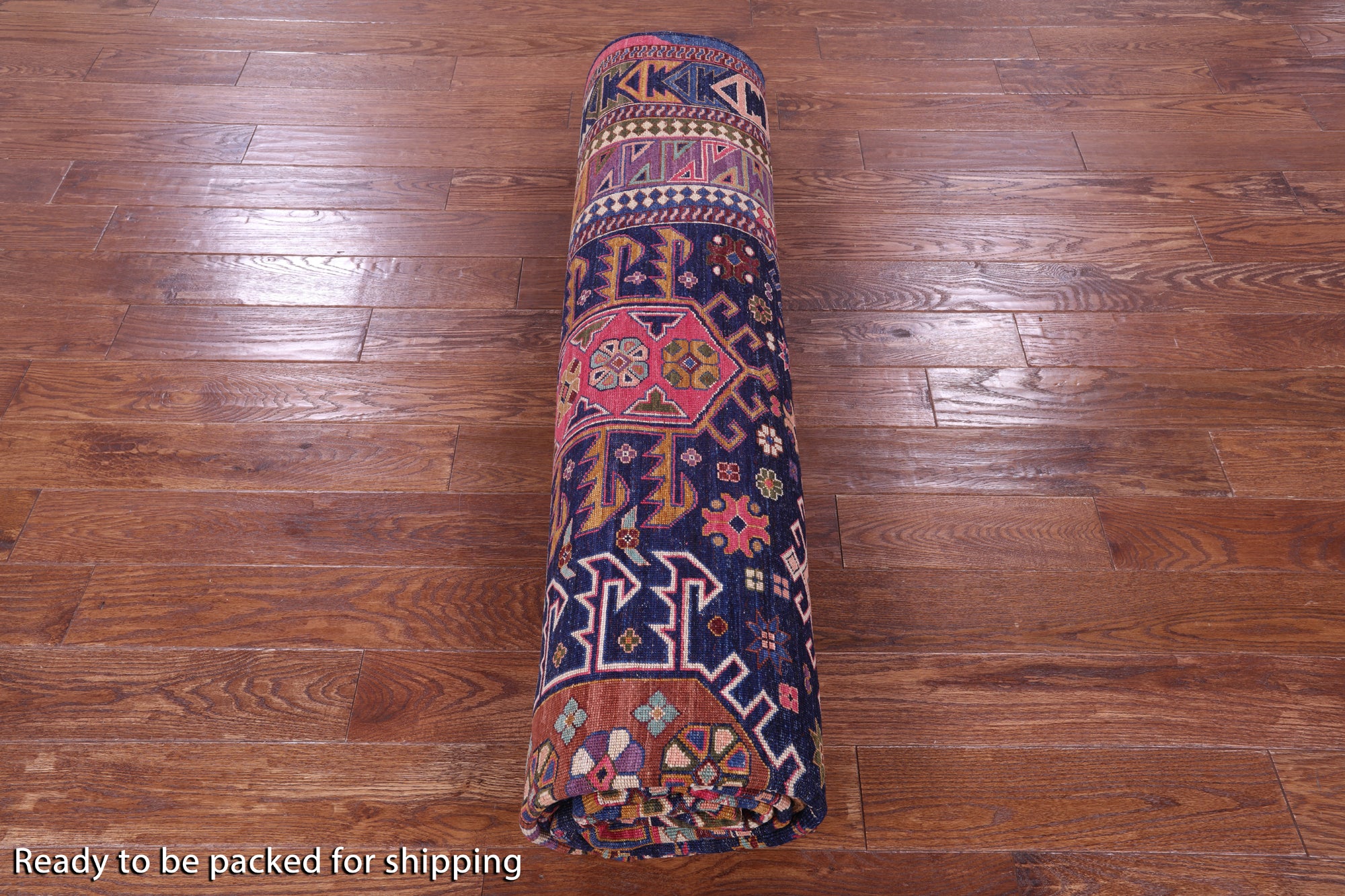 Blue Persian Fine Serapi Handmade Wool Rug - 9' 1" X 11' 9" - Golden Nile