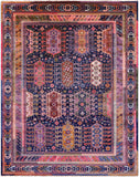 Blue Persian Fine Serapi Handmade Wool Rug - 9' 1" X 11' 9" - Golden Nile