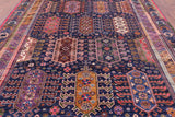 Blue Persian Fine Serapi Handmade Wool Rug - 9' 1" X 11' 9" - Golden Nile