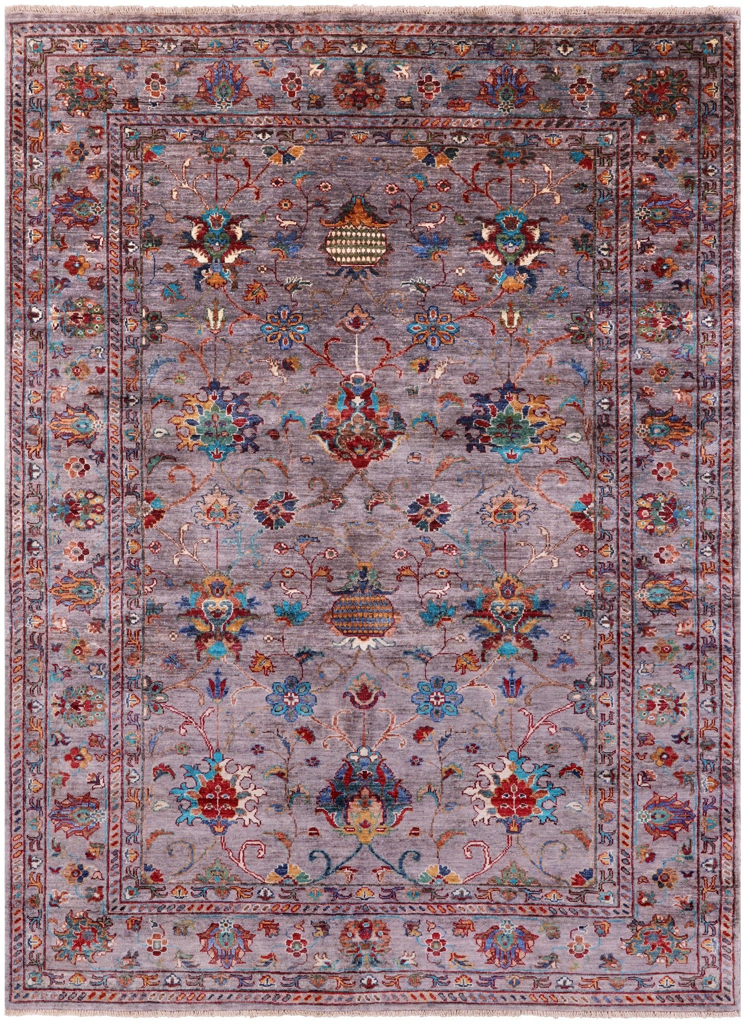 Peshawar Hand Knotted Wool Rug - 5' 9" X 7' 10" - Golden Nile