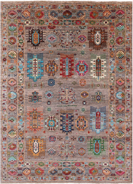 Turkmen Ersari Hand Knotted Wool Rug - 5' 7" X 7' 9" - Golden Nile