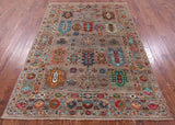 Turkmen Ersari Hand Knotted Wool Rug - 5' 7" X 7' 9" - Golden Nile