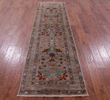 Peshawar Hand Knotted Wool Runner Rug - 2' 8" X 9' 8" - Golden Nile