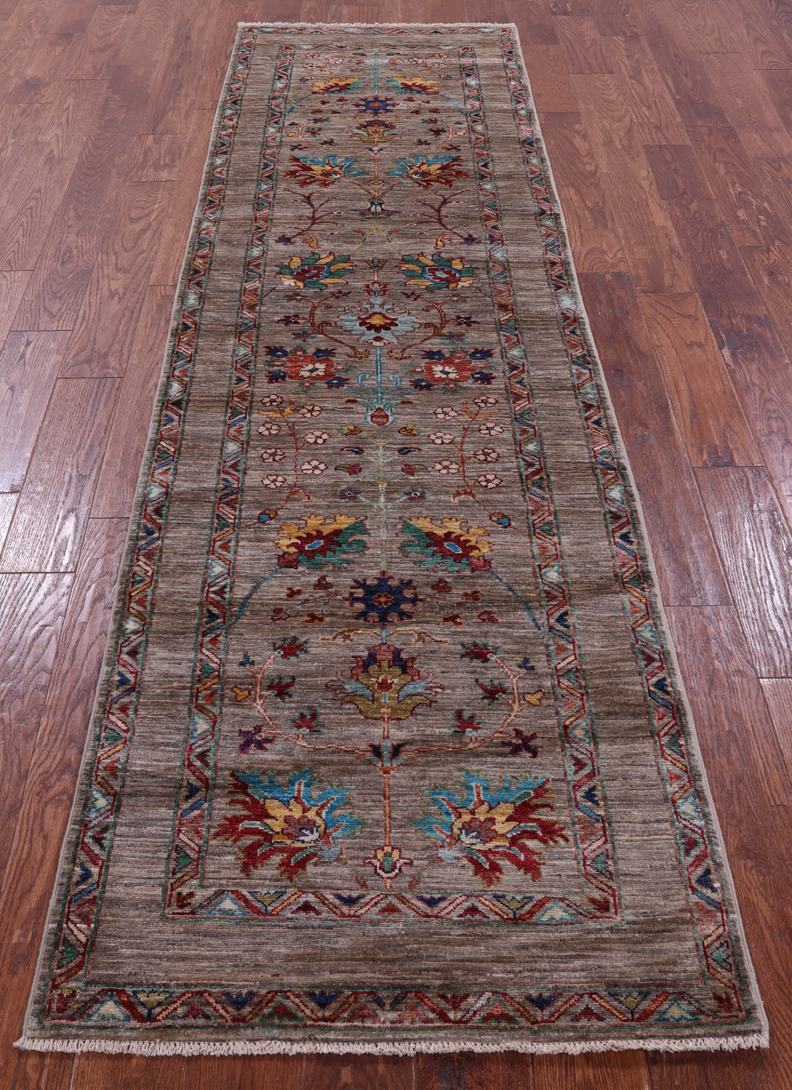 Peshawar Hand Knotted Wool Runner Rug - 2' 9" X 9' 7" - Golden Nile