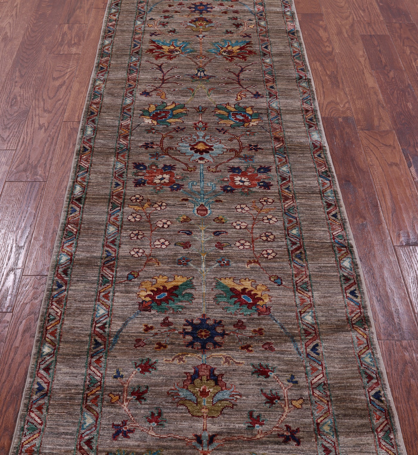 Peshawar Hand Knotted Wool Runner Rug - 2' 9" X 9' 7" - Golden Nile