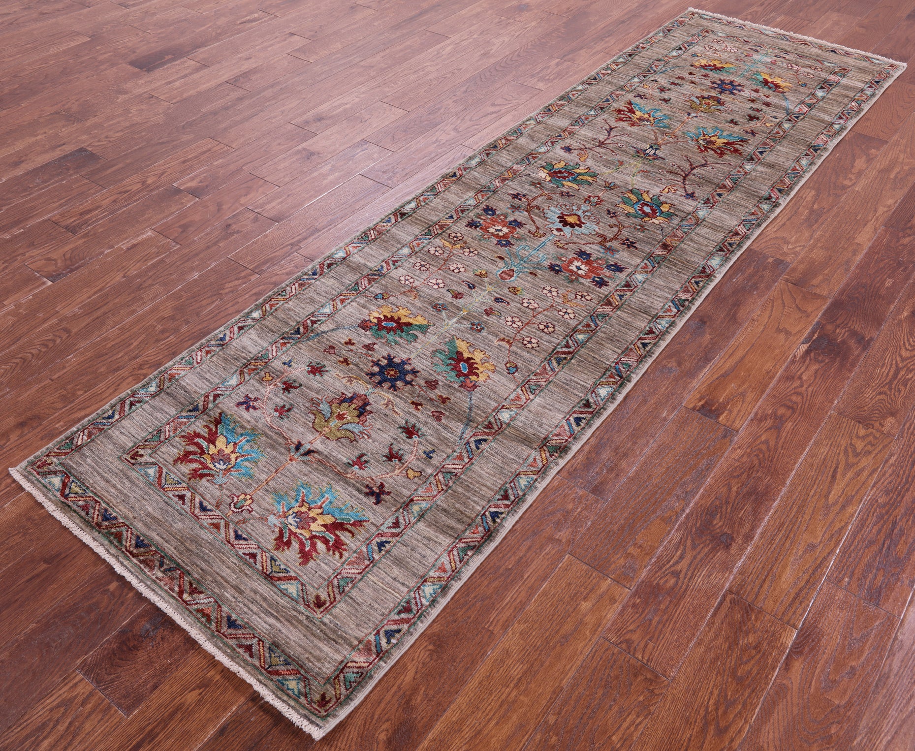 Peshawar Hand Knotted Wool Runner Rug - 2' 9" X 9' 7" - Golden Nile