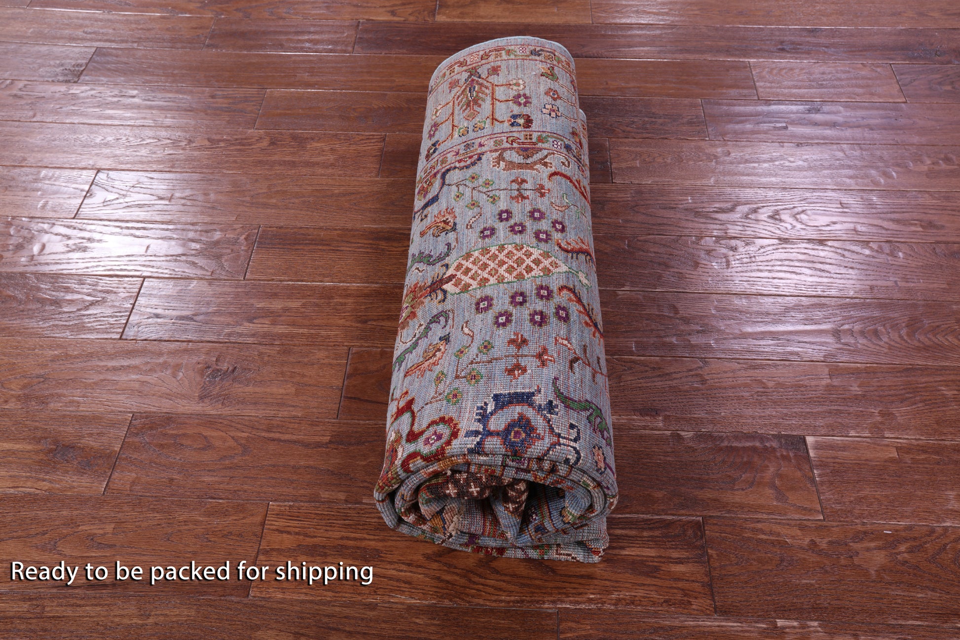 Blue Peshawar Hand Knotted Wool Rug - 5' 6" X 7' 9" - Golden Nile