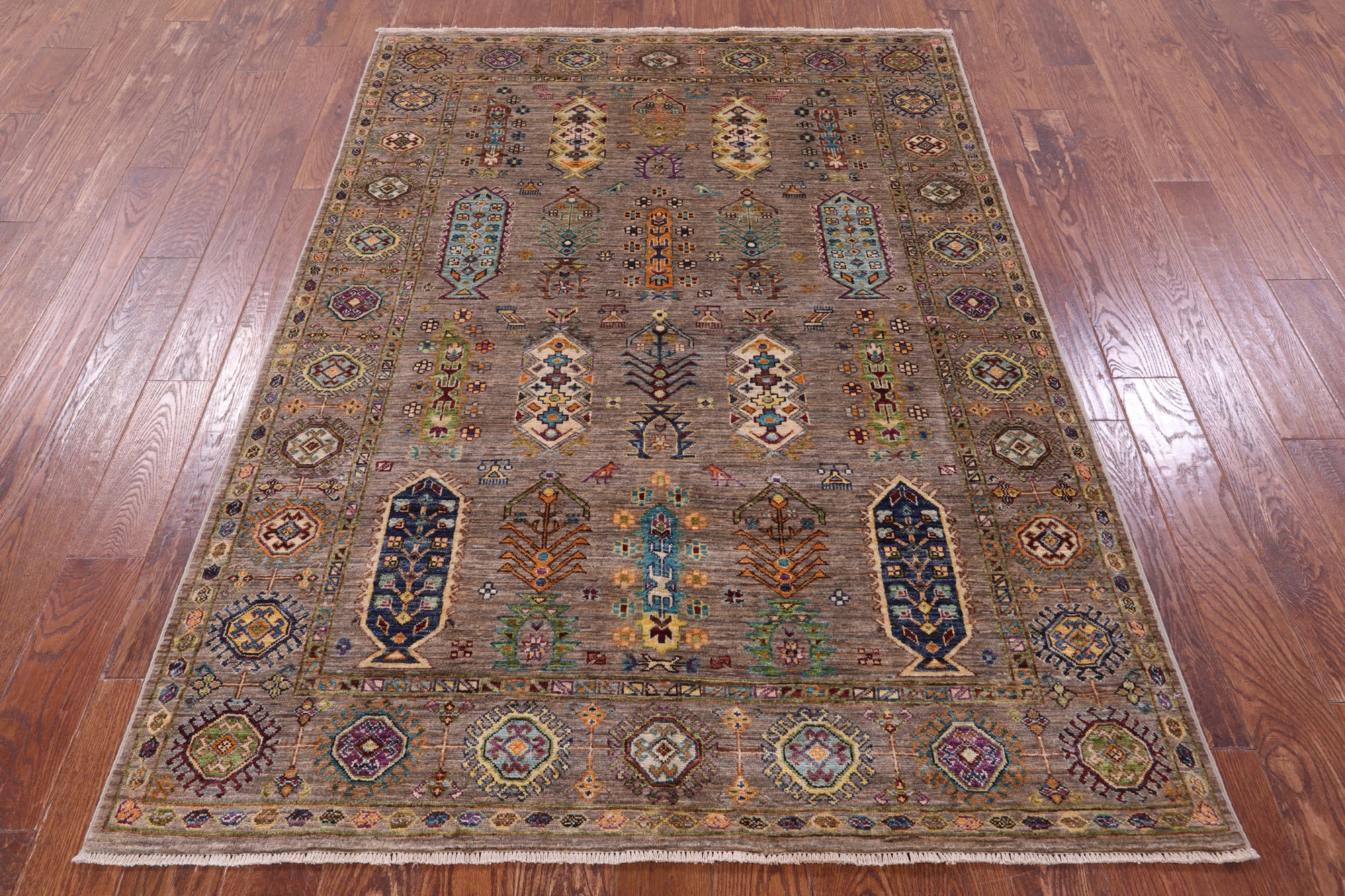 Turkmen Ersari Hand Knotted Wool Rug - 4' 11" X 6' 9" - Golden Nile