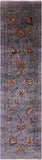 Grey Peshawar Hand Knotted Wool Runner Rug - 2' 8" X 9' 10" - Golden Nile