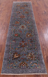 Grey Peshawar Hand Knotted Wool Runner Rug - 2' 8" X 9' 10" - Golden Nile