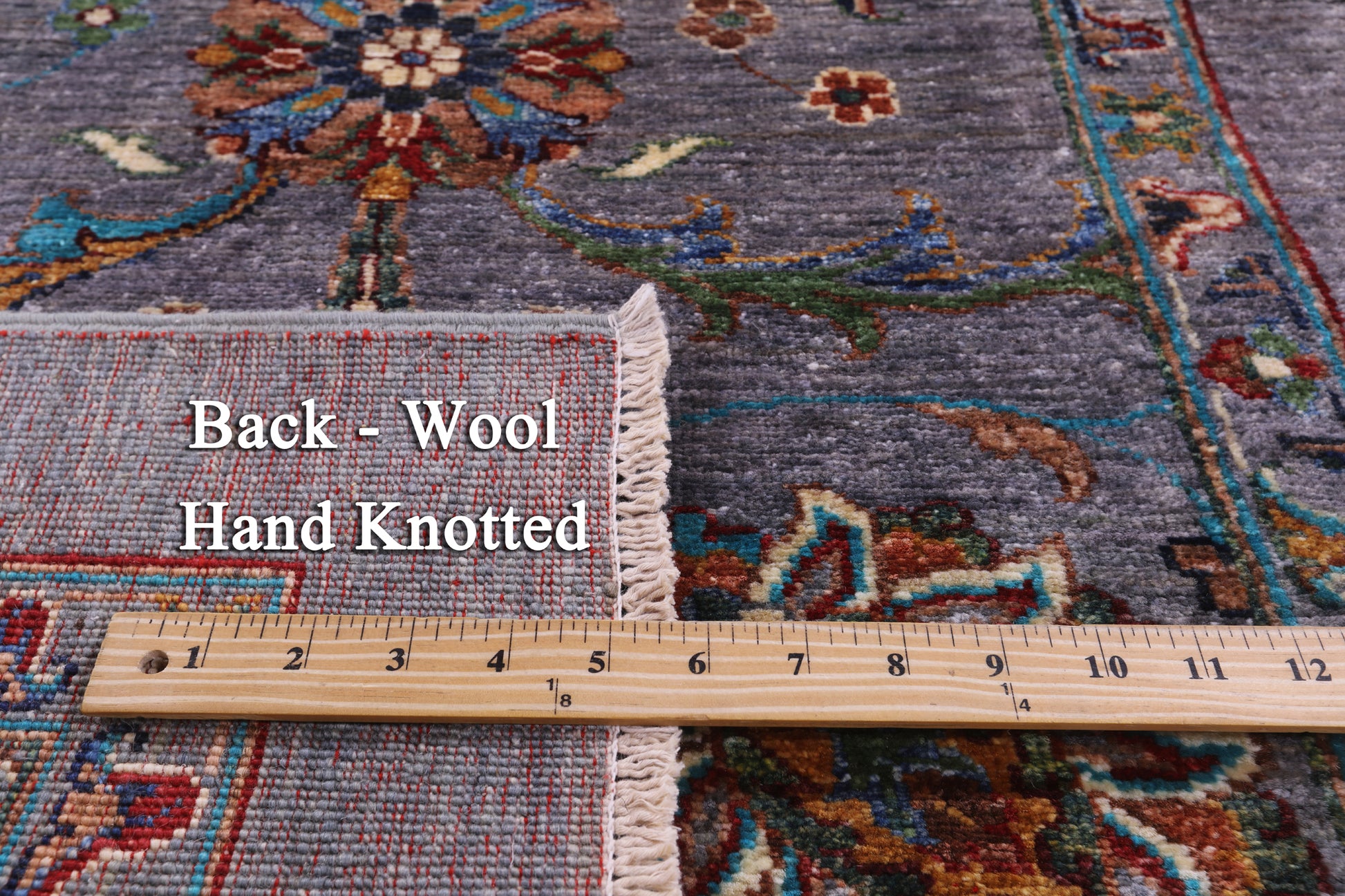 Grey Peshawar Hand Knotted Wool Runner Rug - 2' 8" X 9' 10" - Golden Nile