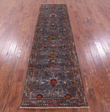 Grey Peshawar Hand Knotted Wool Runner Rug - 2' 10" X 9' 8" - Golden Nile