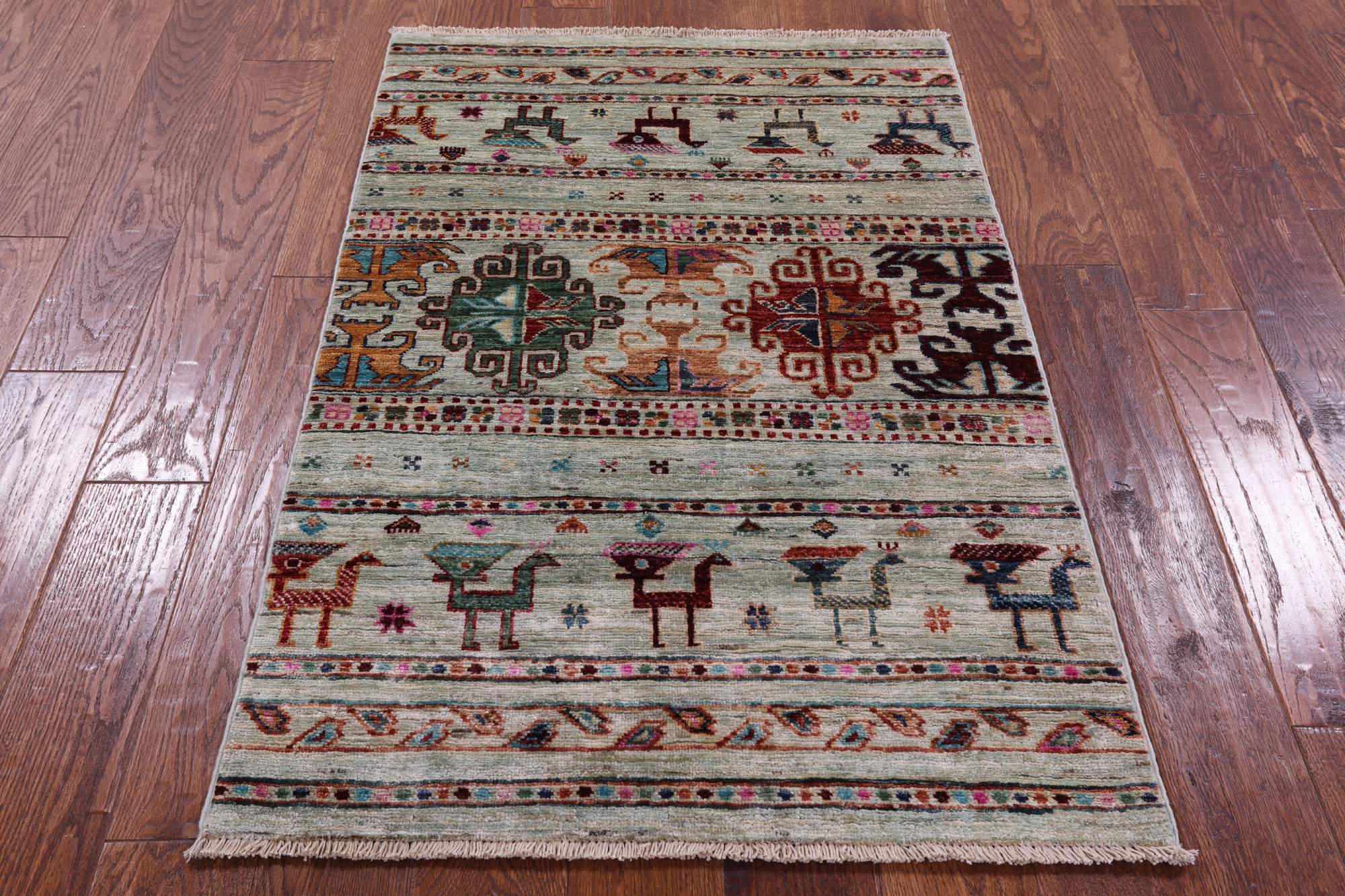 Tribal Persian Gabbeh Handmade Wool Rug - 2' 8" X 4' 0" - Golden Nile