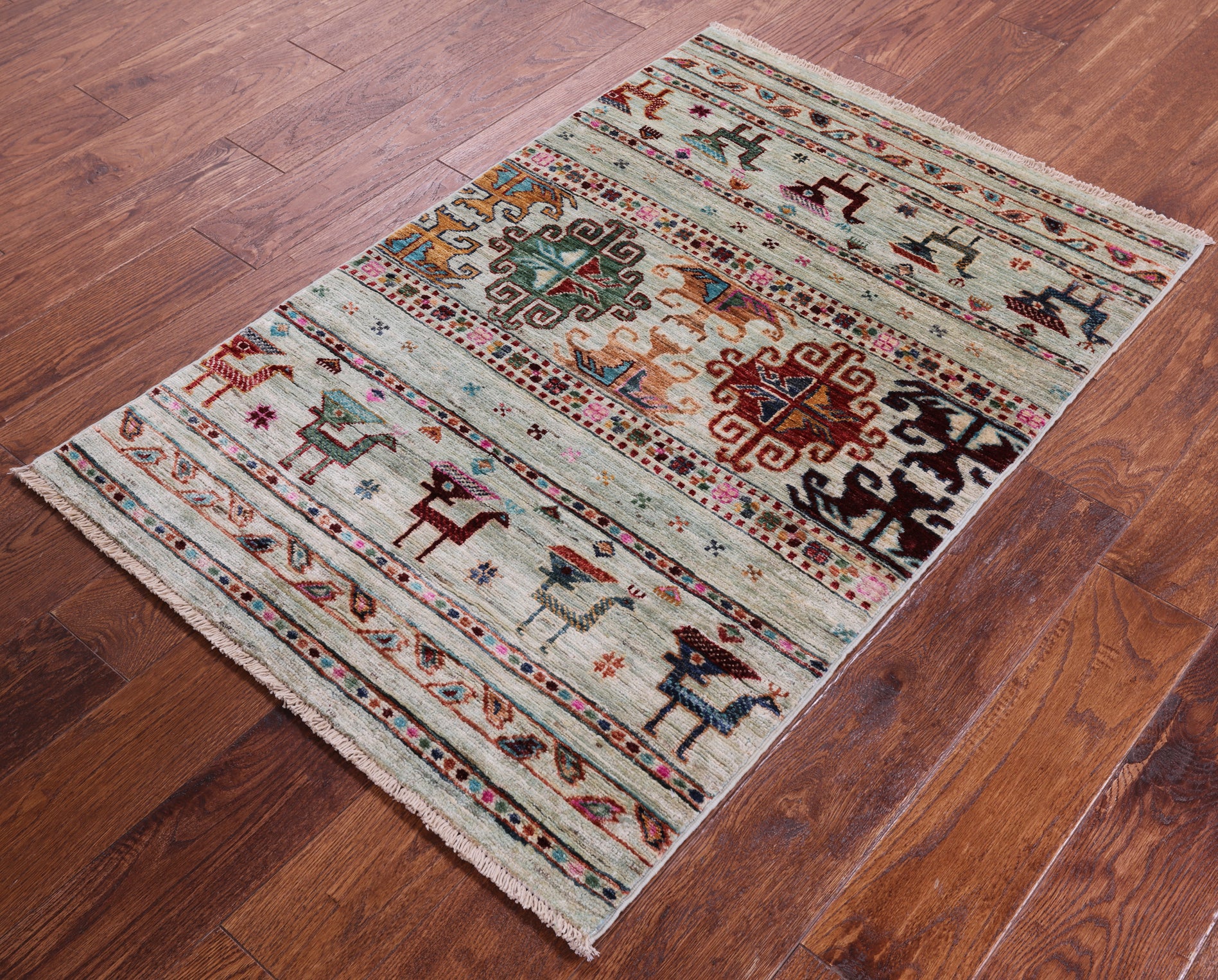 Tribal Persian Gabbeh Handmade Wool Rug - 2' 8" X 4' 0" - Golden Nile