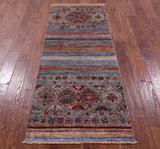 Khorjin Persian Gabbeh Hand Knotted Wool Runner Rug - 2' 6" X 6' 10" - Golden Nile