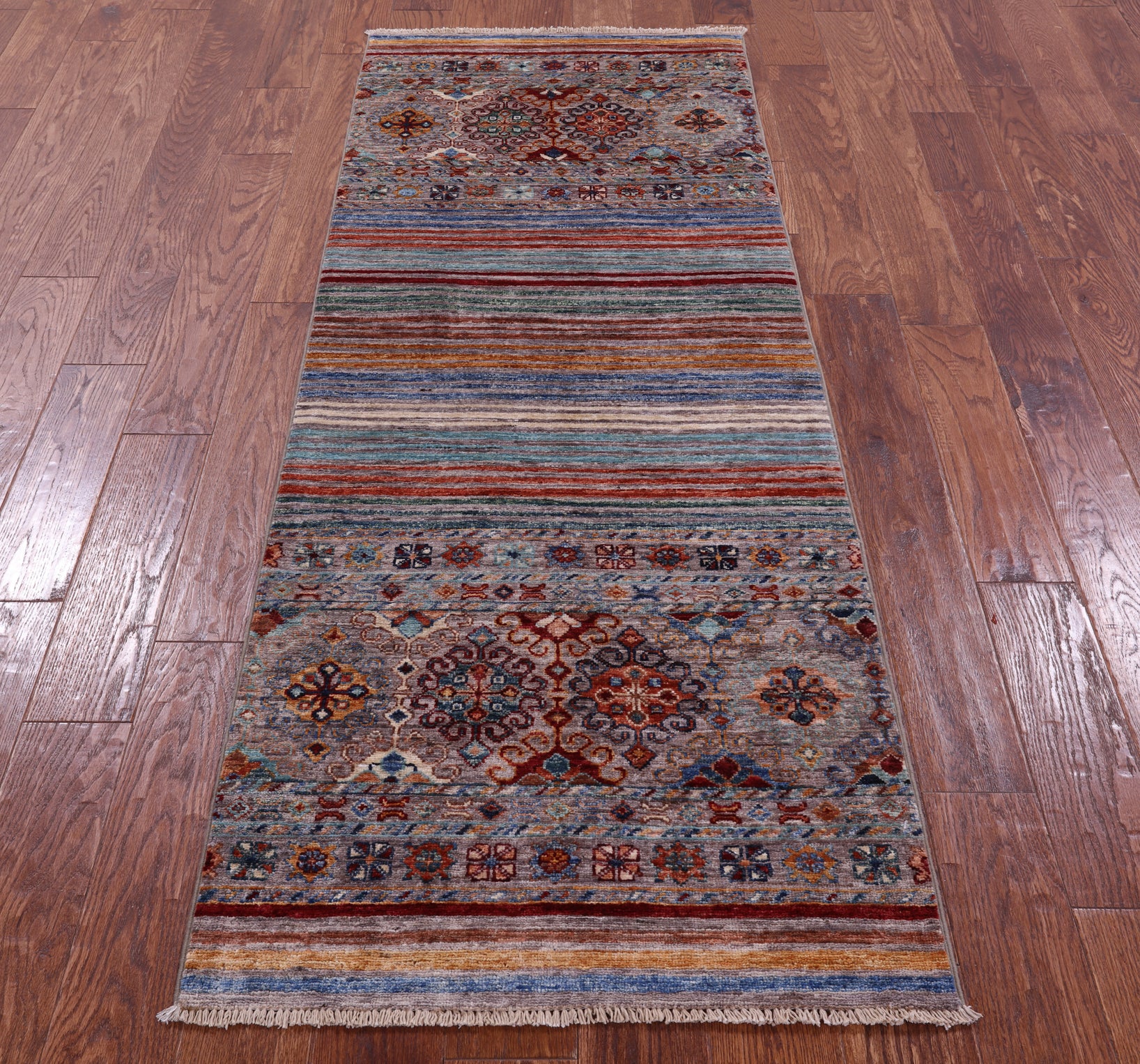 Khorjin Persian Gabbeh Hand Knotted Wool Runner Rug - 2' 6" X 6' 10" - Golden Nile