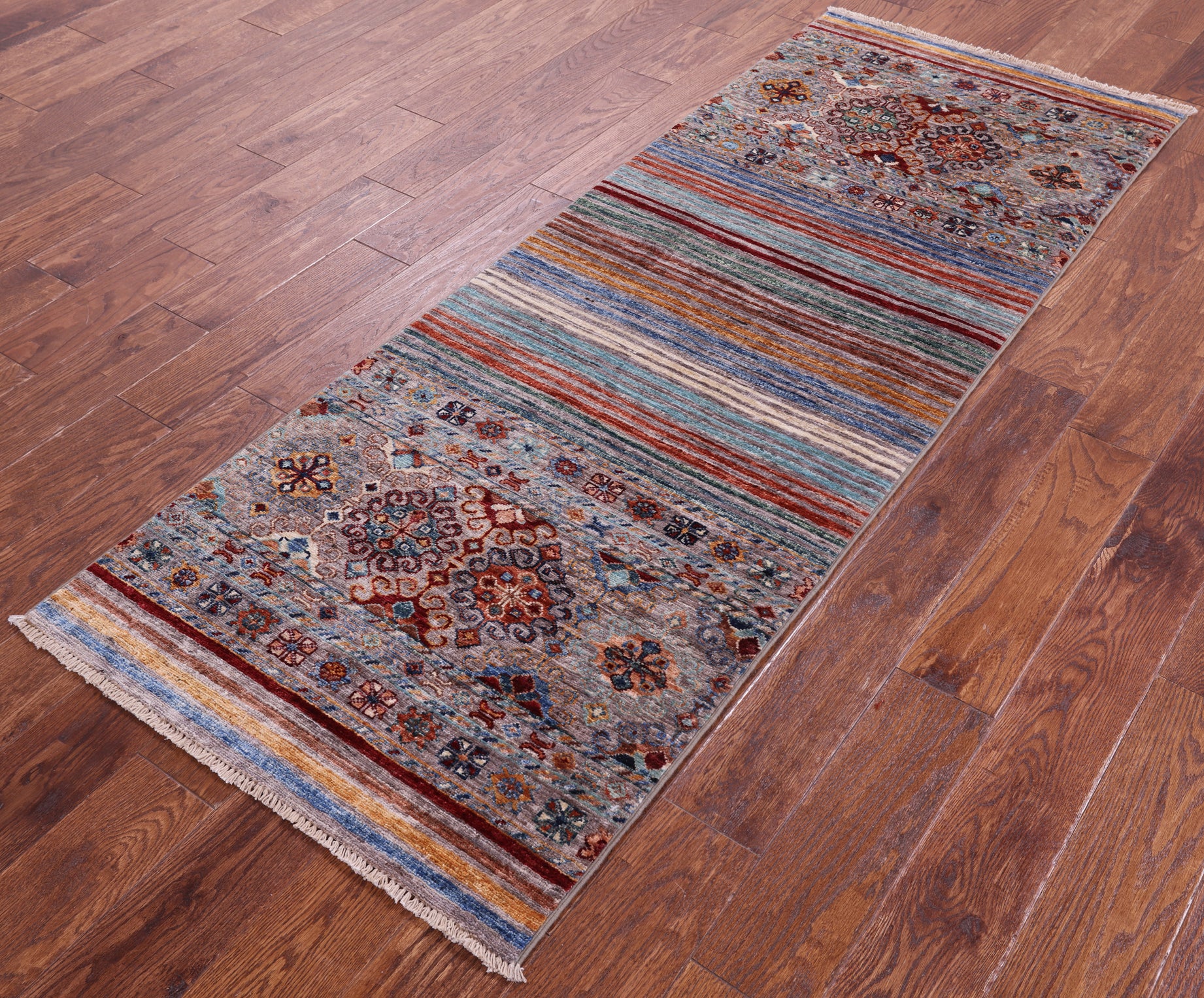 Khorjin Persian Gabbeh Hand Knotted Wool Runner Rug - 2' 6" X 6' 10" - Golden Nile