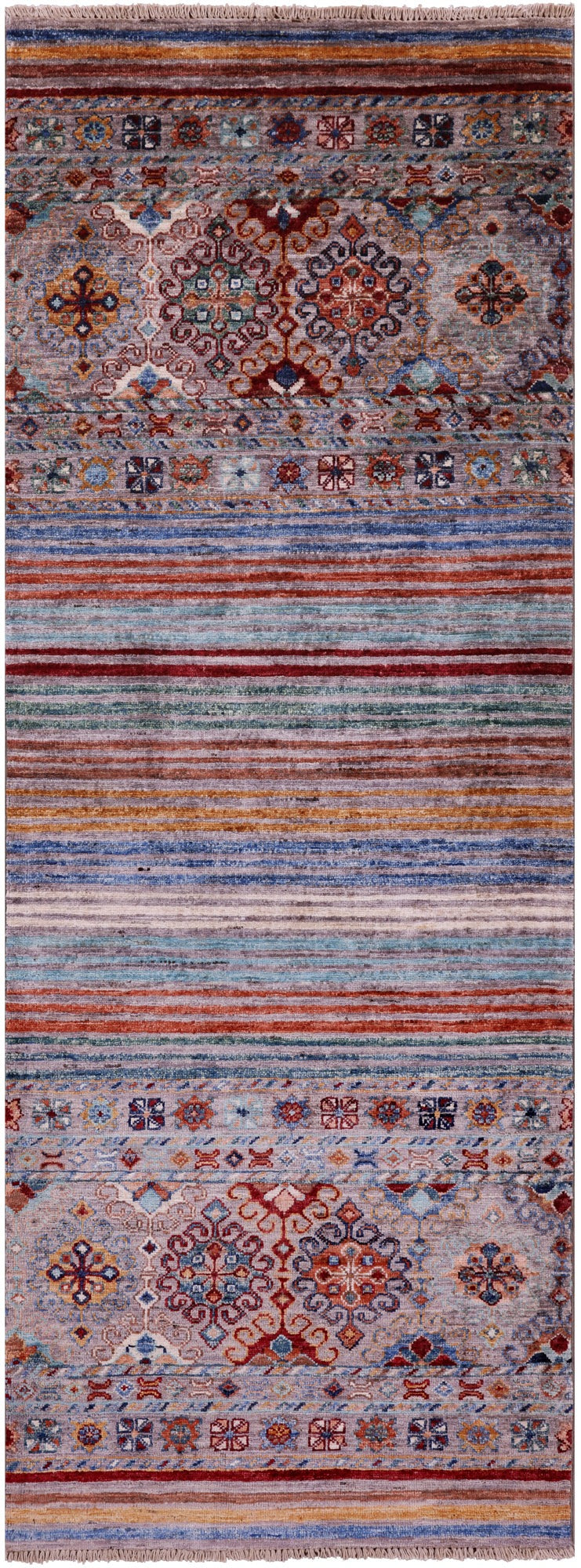 Khorjin Persian Gabbeh Hand Knotted Wool Runner Rug - 2' 6" X 6' 10" - Golden Nile