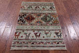 Tribal Persian Gabbeh Hand Knotted Wool Rug - 2' 8" X 4' 3" - Golden Nile