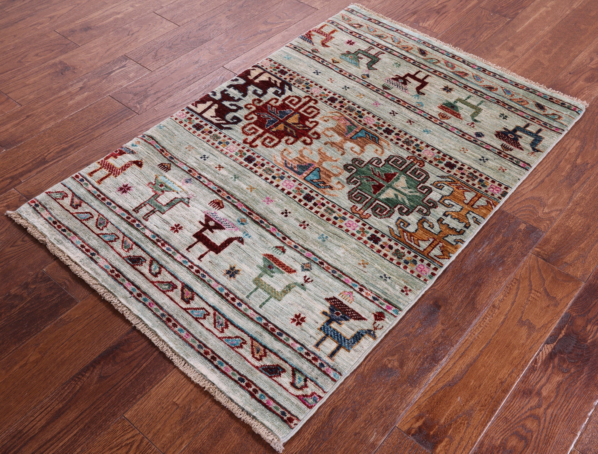 Tribal Persian Gabbeh Hand Knotted Wool Rug - 2' 8" X 4' 3" - Golden Nile
