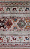 Tribal Persian Gabbeh Hand Knotted Wool Rug - 2' 8" X 4' 3" - Golden Nile
