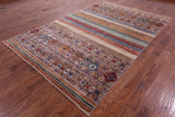 Khorjin Persian Gabbeh Handmade Wool Rug - 6' 7" X 10' 2" - Golden Nile