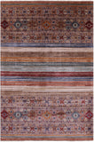 Khorjin Persian Gabbeh Handmade Wool Rug - 6' 7" X 10' 2" - Golden Nile