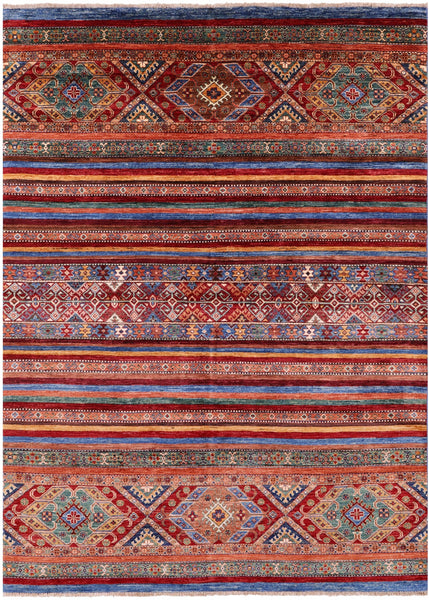 Khorjin Persian Gabbeh Handmade Wool Rug - 5' 8" X 7' 10" - Golden Nile