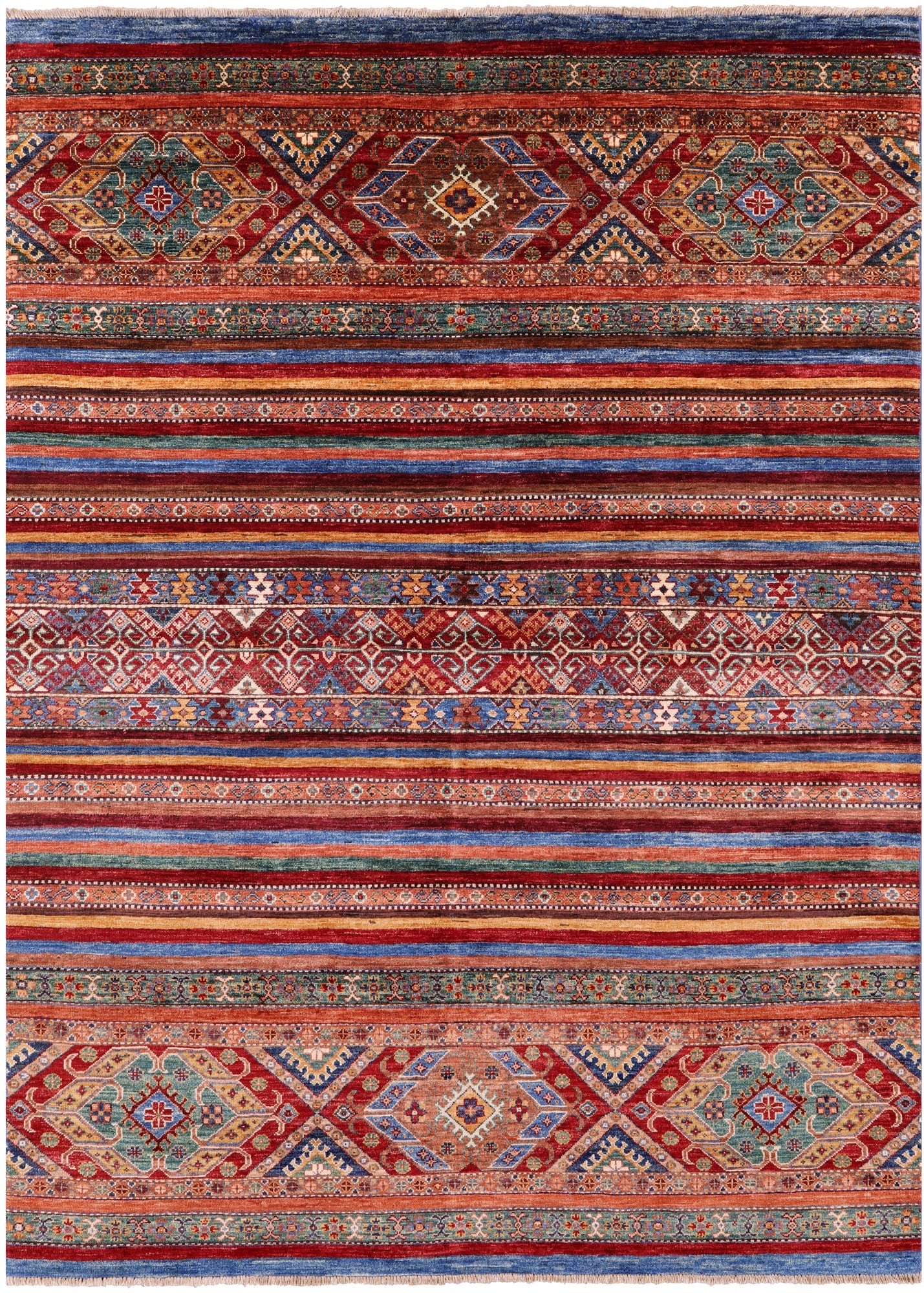 Khorjin Persian Gabbeh Handmade Wool Rug - 5' 8" X 7' 10" - Golden Nile
