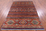 Khorjin Persian Gabbeh Handmade Wool Rug - 5' 8" X 7' 10" - Golden Nile