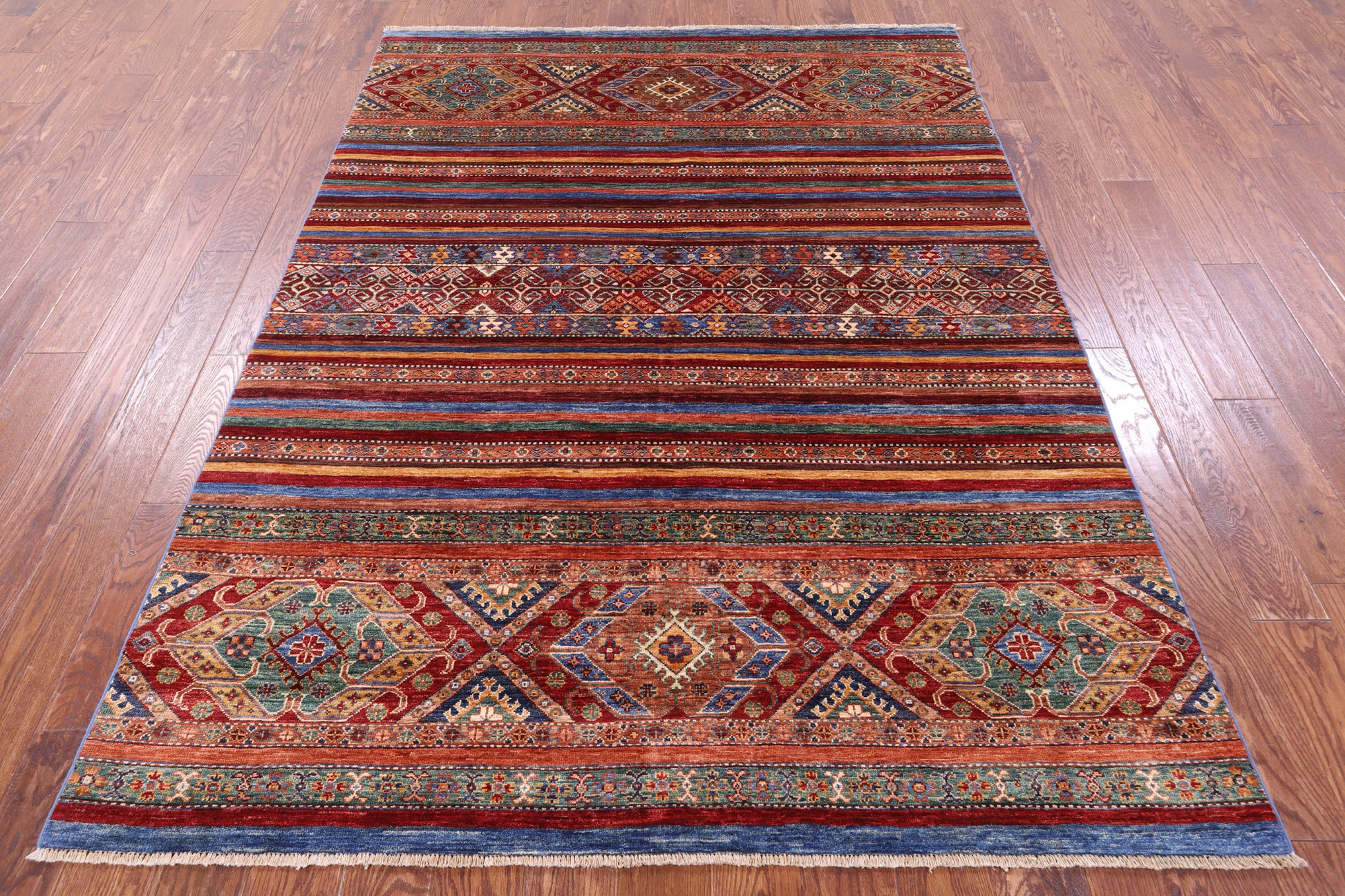 Khorjin Persian Gabbeh Handmade Wool Rug - 5' 8" X 7' 10" - Golden Nile