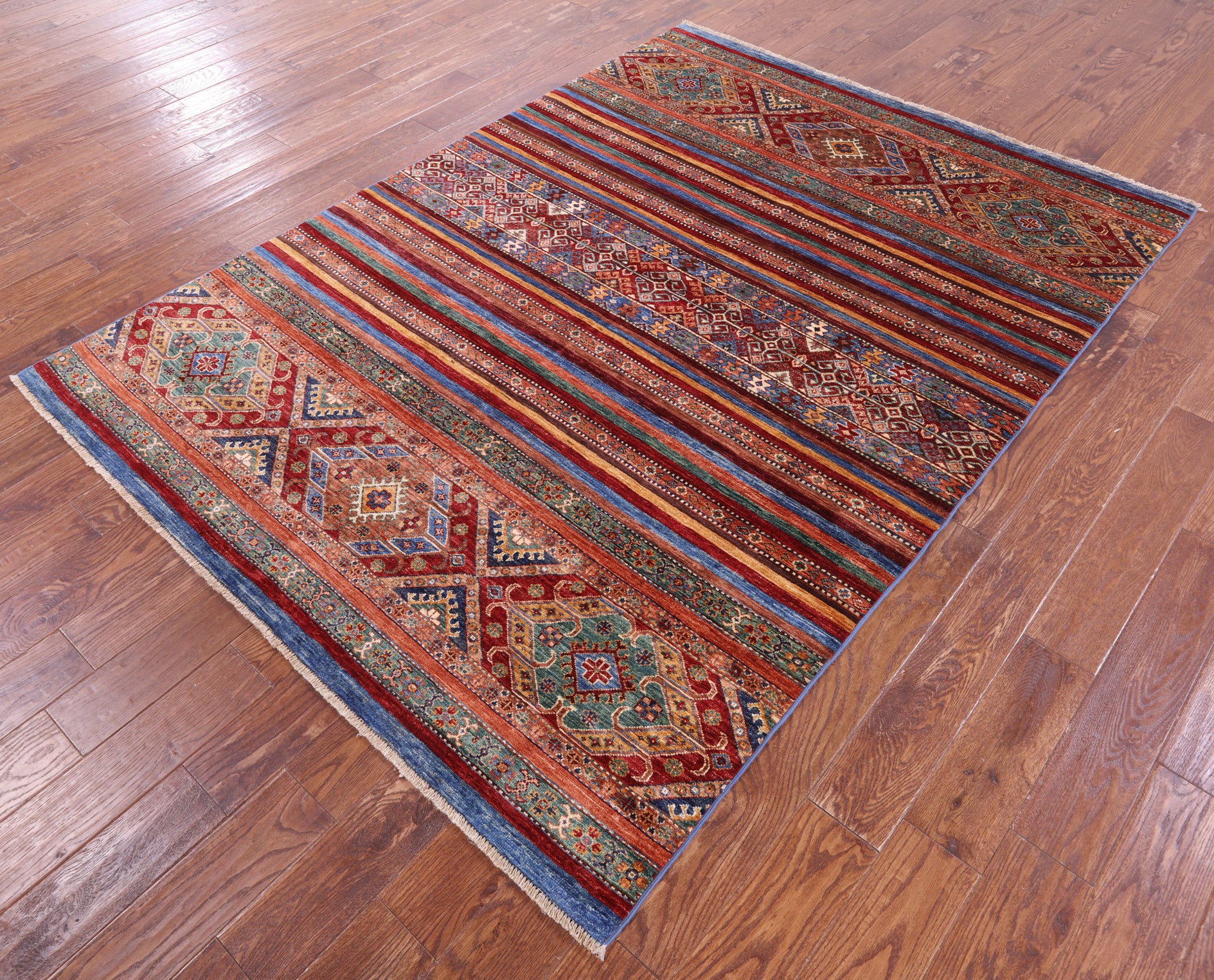 Khorjin Persian Gabbeh Handmade Wool Rug - 5' 8" X 7' 10" - Golden Nile
