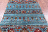 Blue Khorjin Persian Gabbeh Hand Knotted Wool Rug - 4' 10" X 6' 9" - Golden Nile