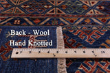 Blue Tribal Persian Gabbeh Handmade Wool Rug - 4' 11" X 6' 7" - Golden Nile