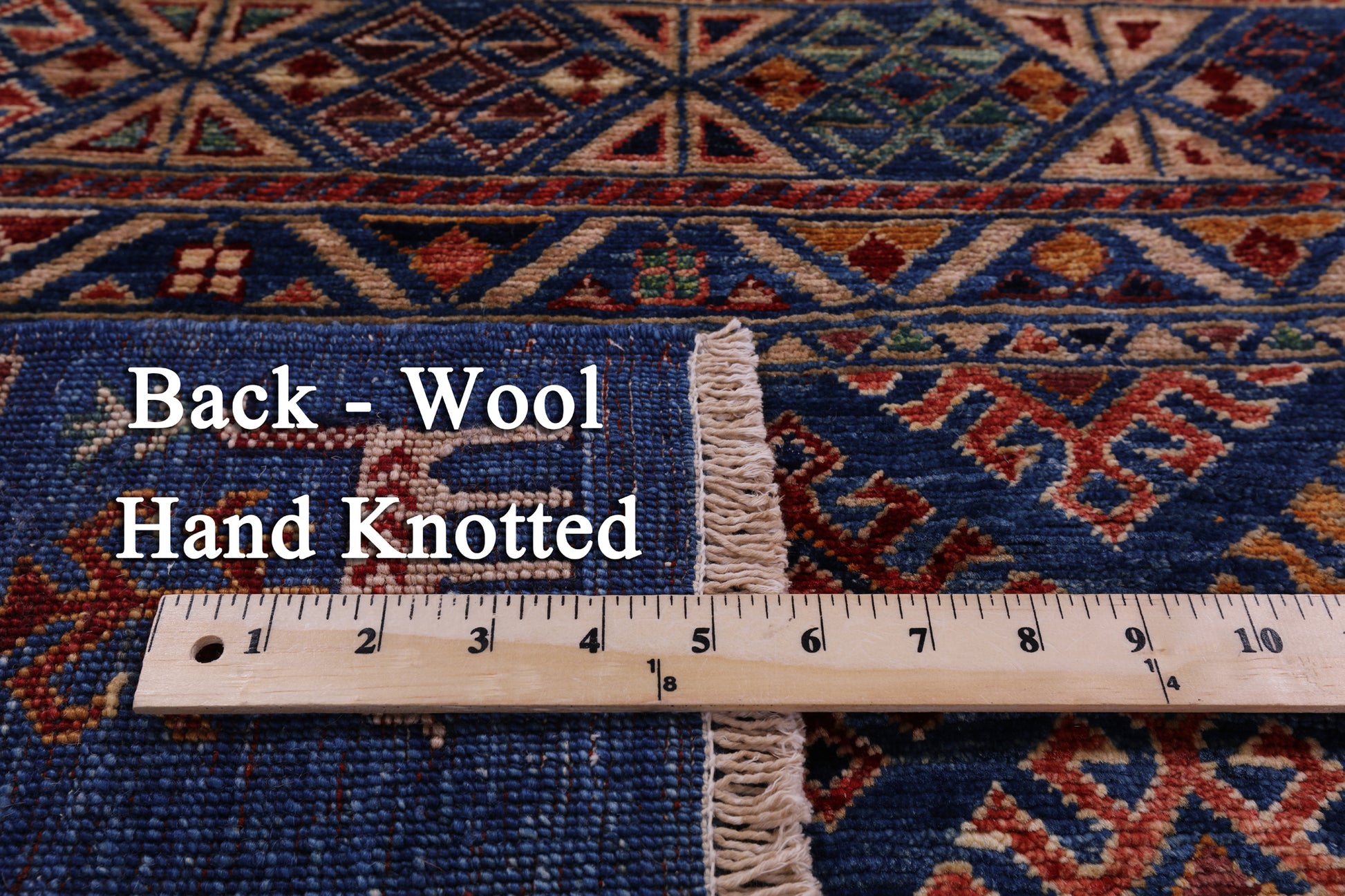 Blue Tribal Persian Gabbeh Handmade Wool Rug - 4' 11" X 6' 7" - Golden Nile