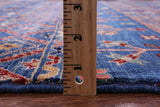 Blue Tribal Persian Gabbeh Handmade Wool Rug - 4' 11" X 6' 7" - Golden Nile