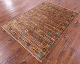 Tribal Persian Gabbeh Hand Knotted Wool Rug - 4' 10" X 6' 11" - Golden Nile