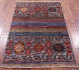 Khorjin Persian Gabbeh Hand Knotted Wool Rug - 3' 3" X 4' 11" - Golden Nile