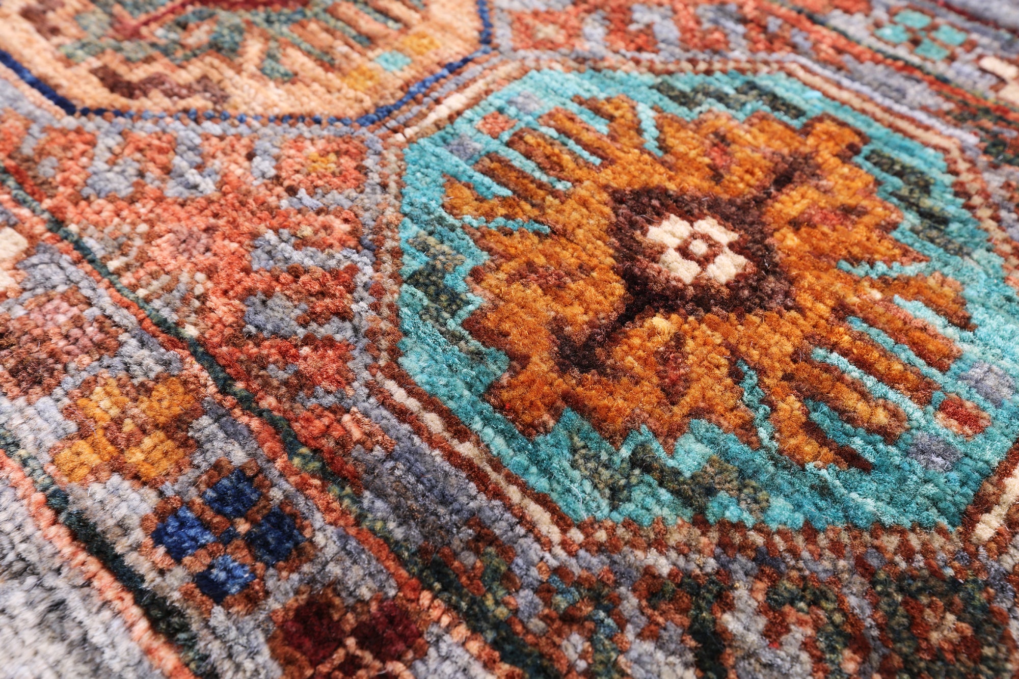 Grey Khorjin Persian Gabbeh Hand Knotted Wool Rug - 3' 4" X 5' 2" - Golden Nile