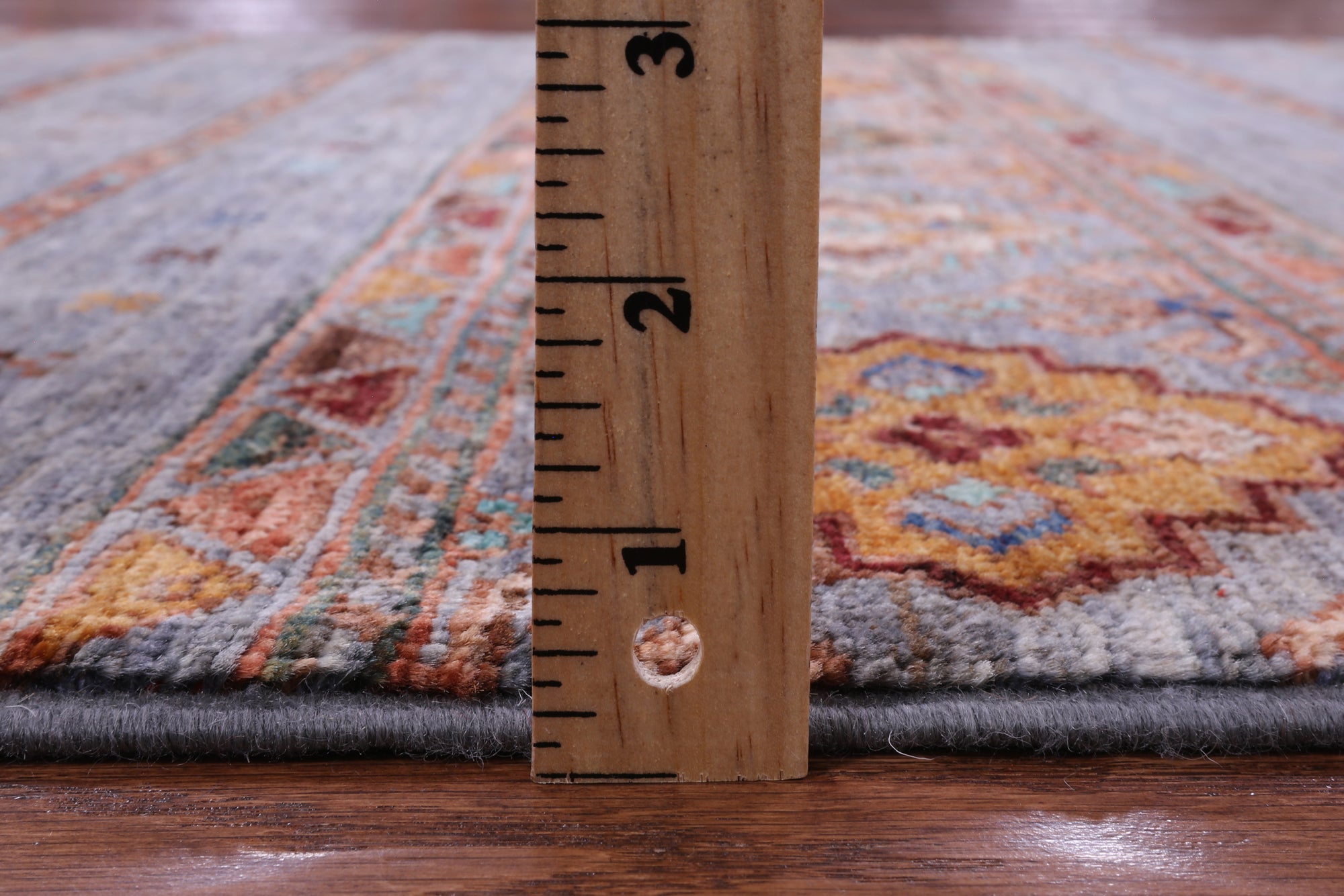 Grey Khorjin Persian Gabbeh Hand Knotted Wool Rug - 3' 4" X 5' 2" - Golden Nile